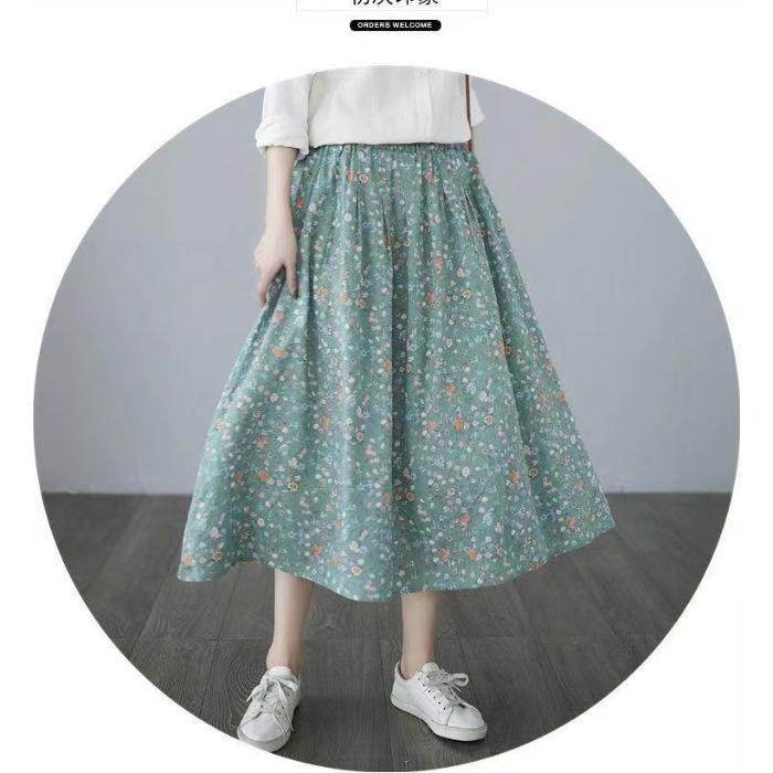 Pocket literary and artistic small floral skirt women s medium and long styles, fresh summer new models, thin high-waisted pendulum a-shaped skirt 5XL зелений
Pocket literary and artistic small floral skirt women s medium and long styles, fresh summer new models, thin high-waisted pendulum a-shaped skirt 5XL зелений