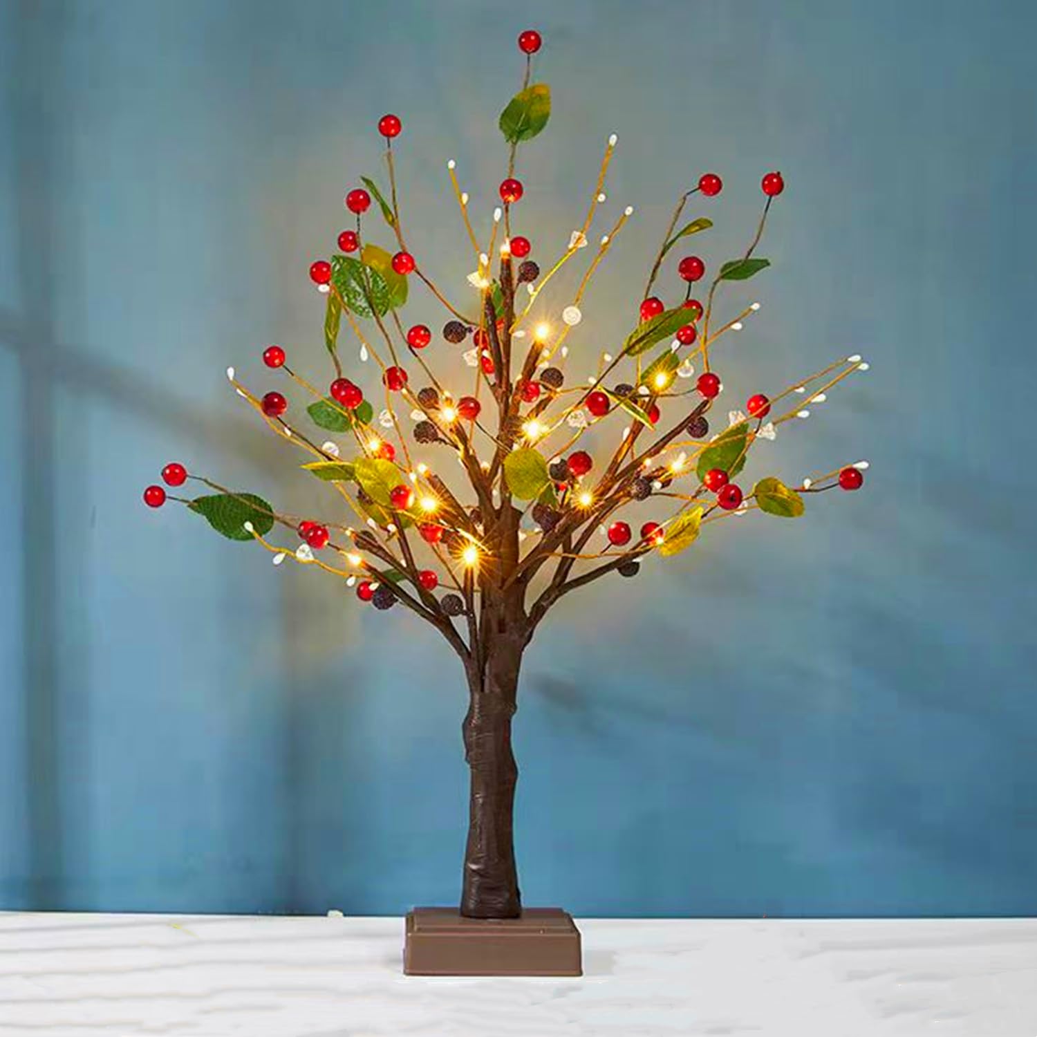Artificial Christmas Tabletop Mini Christmas Tree with LED Christmas Indoor Glow Decoration with Red Berries and Green Novelty Night Party Gift
Artificial Christmas Tabletop Mini Christmas Tree with LED Christmas Indoor Glow Decoration with Red Berries and Green Novelty Night Party Gift