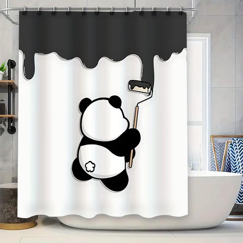 Cute Panda Black Waterproof Shower Curtain Modern Minimalist Bathroom Decor With Hooks Suitable For Wet And Dry Separation W60H190(CM)-1 Pcs
Cute Panda Black Waterproof Shower Curtain Modern Minimalist Bathroom Decor With Hooks Suitable For Wet And Dry Separation W60H190(CM)-1 Pcs