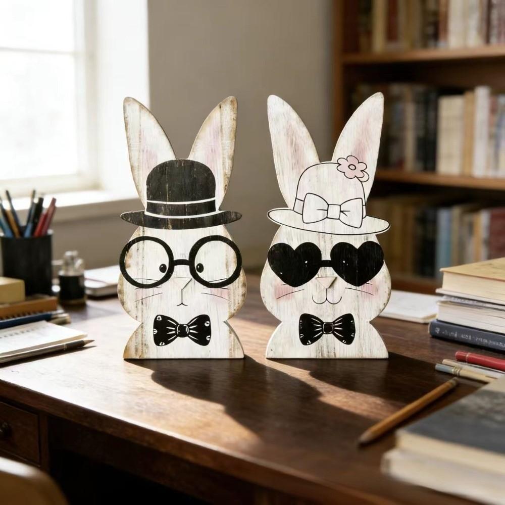2Pcs Funny Wooden Easter Bunny Rabbit-Shaped Handcraft Spring Desktop Sign DIY Easter Table Decor Easter Decorations
2Pcs Funny Wooden Easter Bunny Rabbit-Shaped Handcraft Spring Desktop Sign DIY Easter Table Decor Easter Decorations