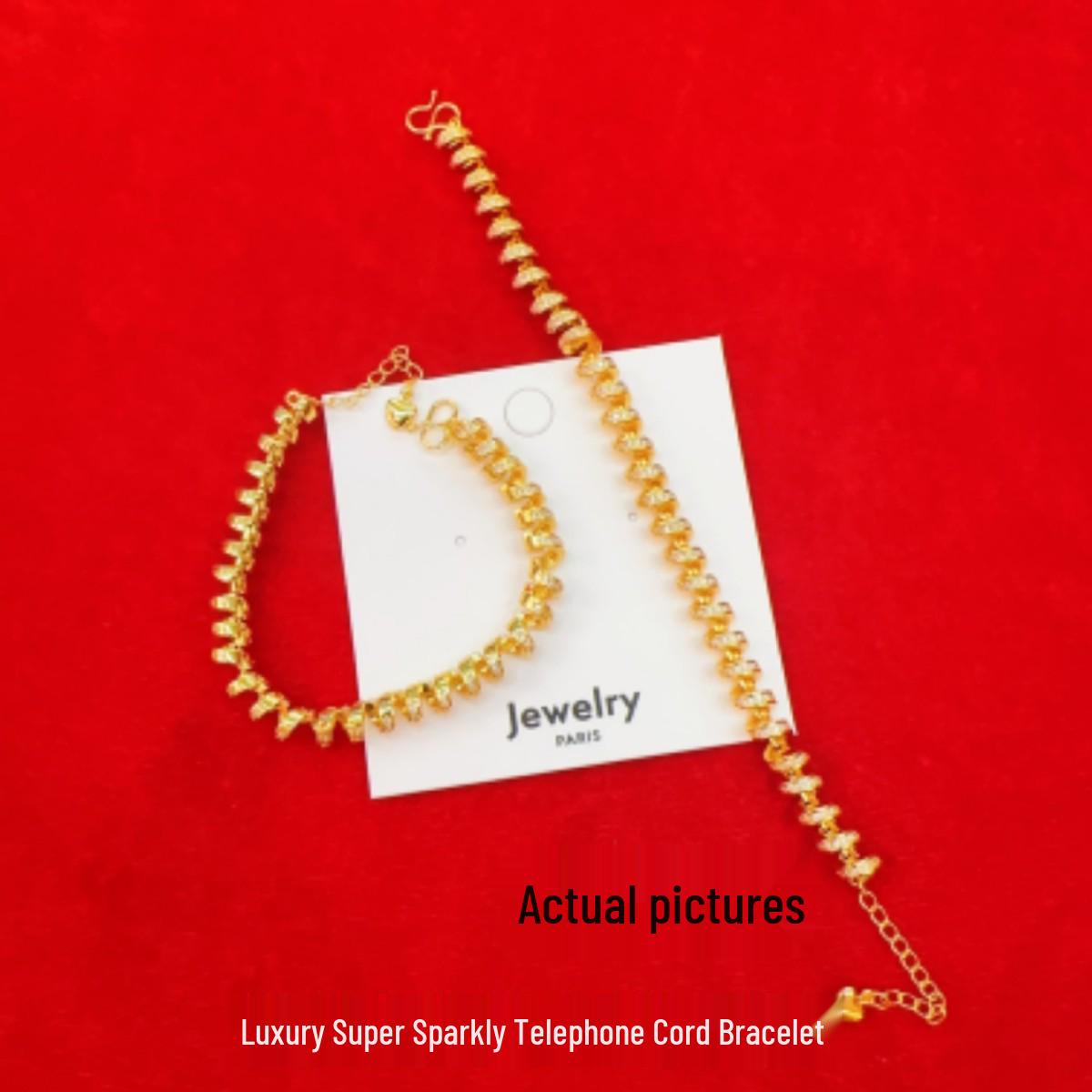 Zircon-Inlaid Fashionable Telephone Cord Wrap Bracelet for Women: Versatile, Elegant Design
Zircon-Inlaid Fashionable Telephone Cord Wrap Bracelet for Women: Versatile, Elegant Design