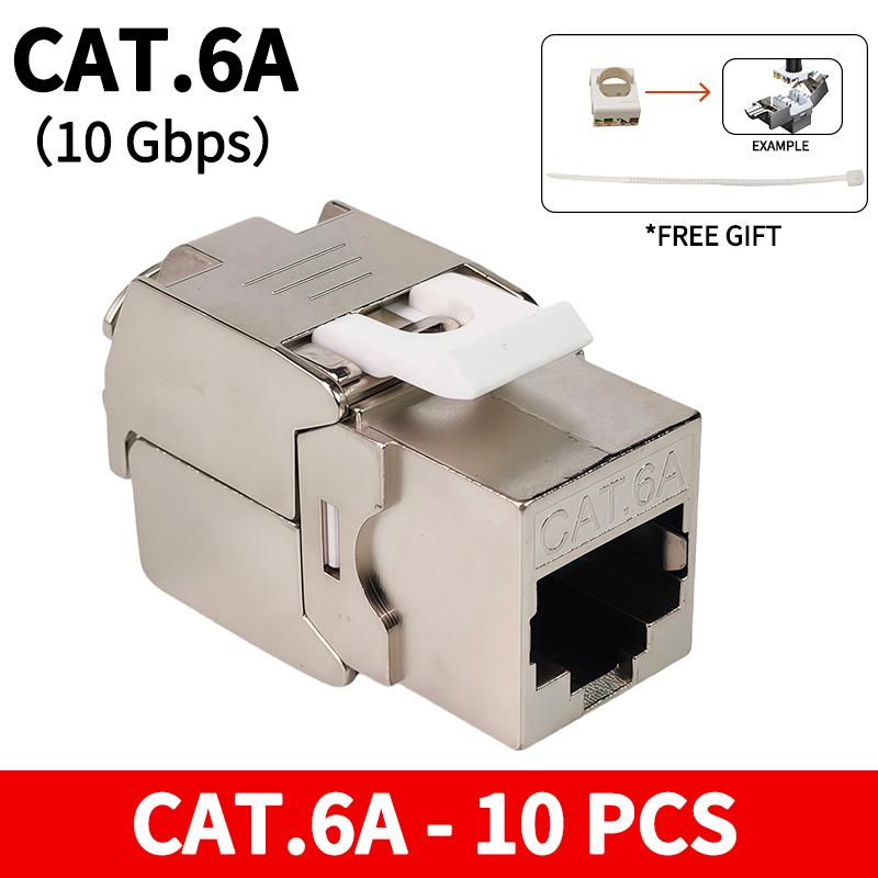 10 PCS-CAT.6A Shielded Tool-less RJ45 Keystone Jack, Up-Down Crimp 10Gbps Network Data Connector for Shielded Cable 10 PCS
10 PCS-CAT.6A Shielded Tool-less RJ45 Keystone Jack, Up-Down Crimp 10Gbps Network Data Connector for Shielded Cable 10 PCS