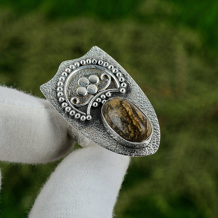 Friendship Day Deal Picture Jasper Stone 925 Silver Solitaire Bezel Ring Jewelry Adjustable
Friendship Day Deal Picture Jasper Stone 925 Silver Solitaire Bezel Ring Jewelry Adjustable
