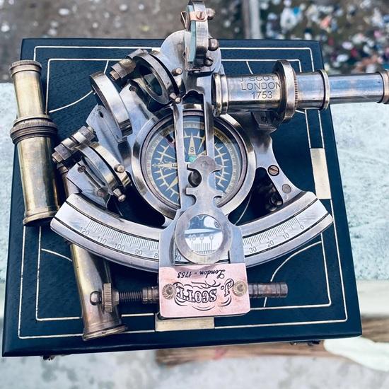 Nautical Brass Working Sextant With Two Telescope, Maritime Navigational Instrument With wooden box, Navigational Sextant
Nautical Brass Working Sextant With Two Telescope, Maritime Navigational Instrument With wooden box, Navigational Sextant