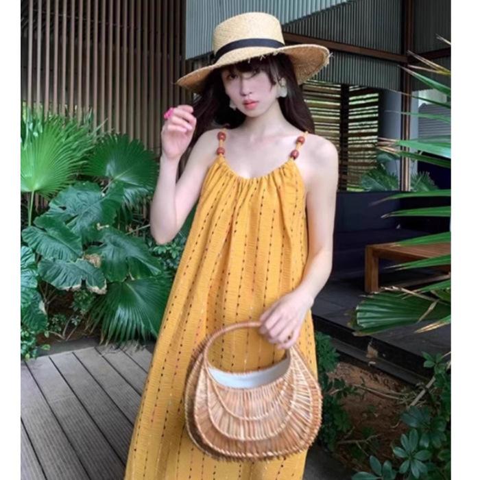Yellow fringed suspender dress for women s summer super good-looking beach seaside vacation loose and thin skirt S жёлтый
Yellow fringed suspender dress for women s summer super good-looking beach seaside vacation loose and thin skirt S жёлтый