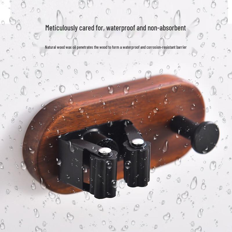 ZNMW Walnut Wood No-Drill Mop Holder with Hooks
ZNMW Walnut Wood No-Drill Mop Holder with Hooks