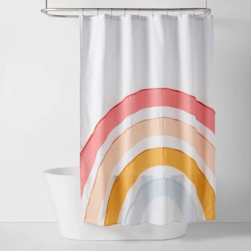 Colorful Rainbow Stripe Youngsters Shower Curtain - Polyester, Machine Washable, Vibrant Pastel Design For Bathroom Decor W60H190(CM)-1 Pcs
Colorful Rainbow Stripe Youngsters Shower Curtain - Polyester, Machine Washable, Vibrant Pastel Design For Bathroom Decor W60H190(CM)-1 Pcs