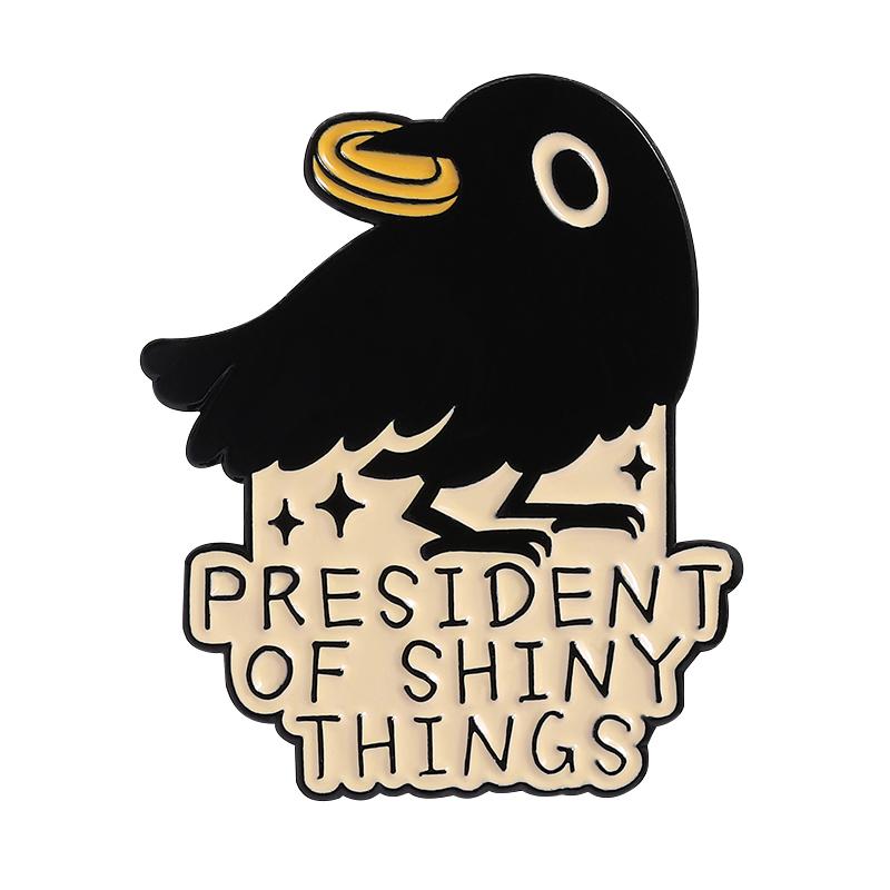 Easily Distracted By Shiny Things Enamel Pins Cartoon Crow Holding Diamond Brooch Lapel Backpack Badge Jewelry Gifts for Friends
Easily Distracted By Shiny Things Enamel Pins Cartoon Crow Holding Diamond Brooch Lapel Backpack Badge Jewelry Gifts for Friends