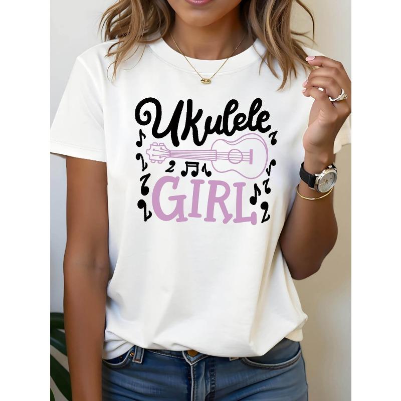 Women s Ukulele T-Shirt - Pink & Black Music Note & Ukulele Print Short Sleeve Top, Casual Blouse Suitable for Concerts, Casual Attire, S белый
Women s Ukulele T-Shirt - Pink & Black Music Note & Ukulele Print Short Sleeve Top, Casual Blouse Suitable for Concerts, Casual Attire, S белый
