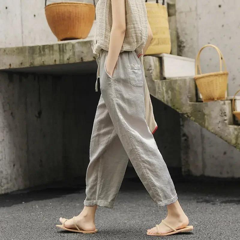 Women s Summer Linen Loose Pocket Elastic Waist Wide Leg Retro Literary Casual Ninth Pants Suit Pants XS бежевий
Women s Summer Linen Loose Pocket Elastic Waist Wide Leg Retro Literary Casual Ninth Pants Suit Pants XS бежевий