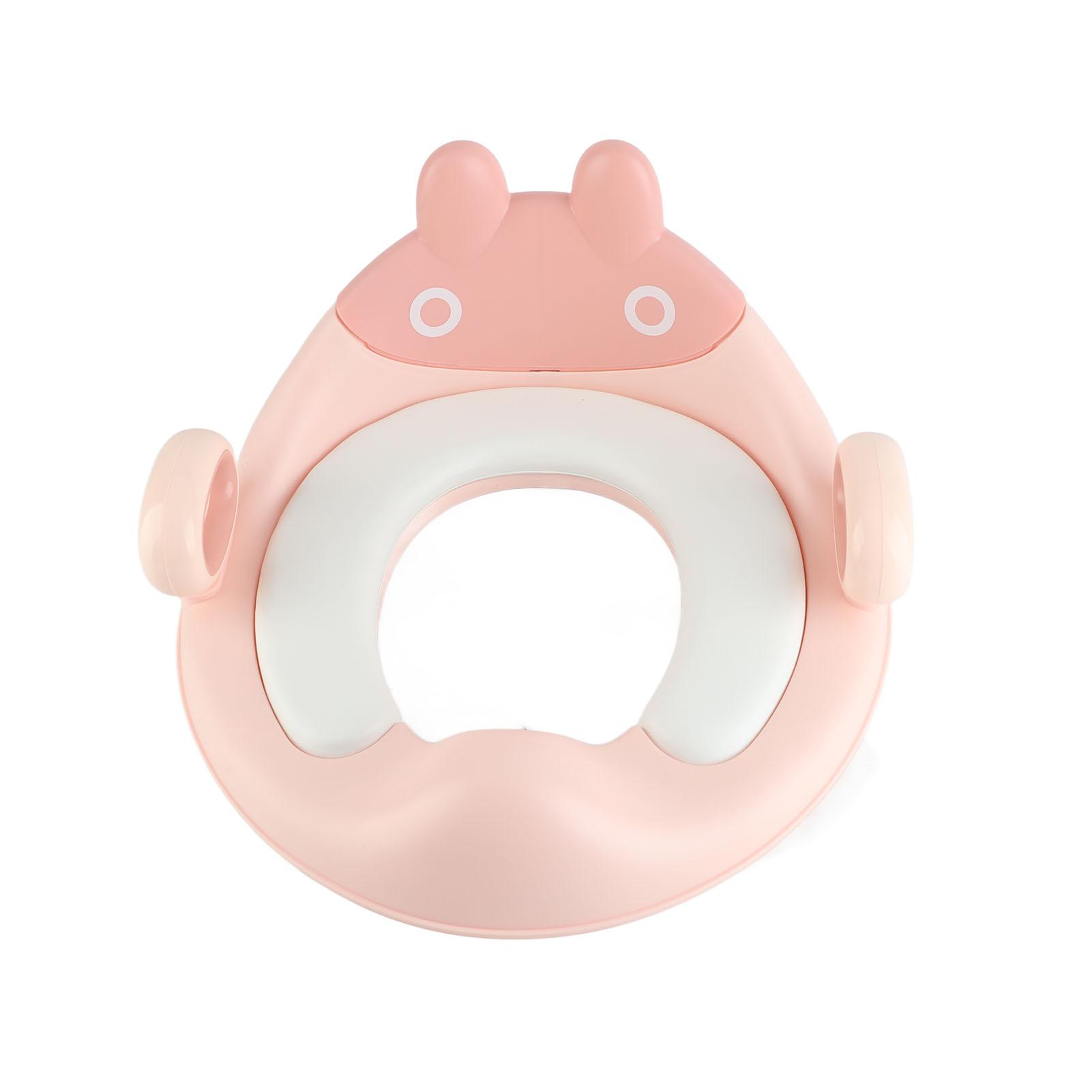 Детское сиденье для горшка мягкое, брызгозащищенное, предотвращающее скольжение, сиденье для приучения к горшку для мальчиков с ручками розовый