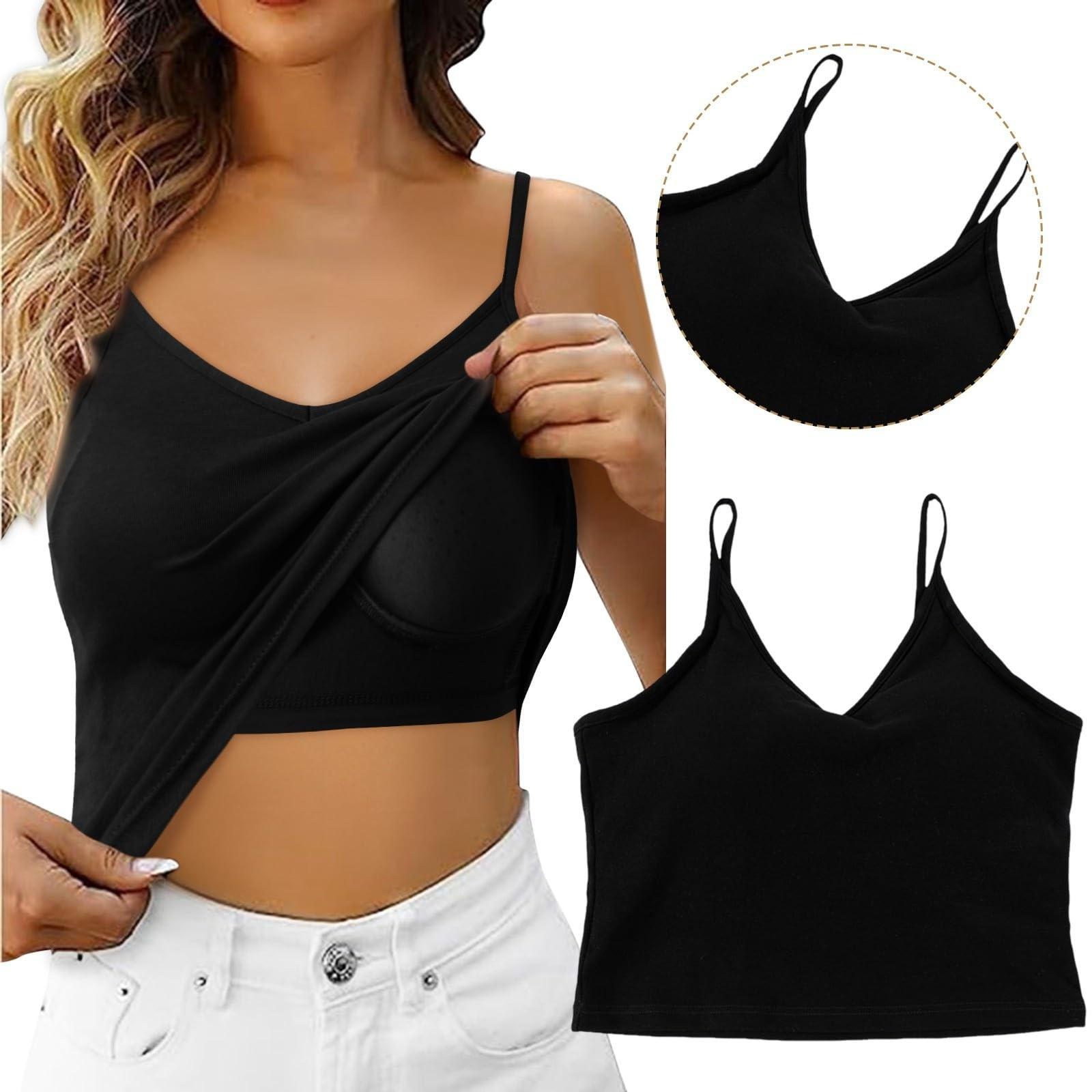 Ladies V-neck Camisole Tank Top Women With Bra Pad Bra Underwear L чёрный
Ladies V-neck Camisole Tank Top Women With Bra Pad Bra Underwear L чёрный