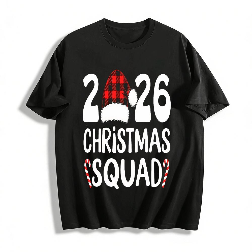 2026 Christmas Squad Plaid Santa Hat Graphic Casual Top Pure cotton T-shirt XXS
2026 Christmas Squad Plaid Santa Hat Graphic Casual Top Pure cotton T-shirt XXS