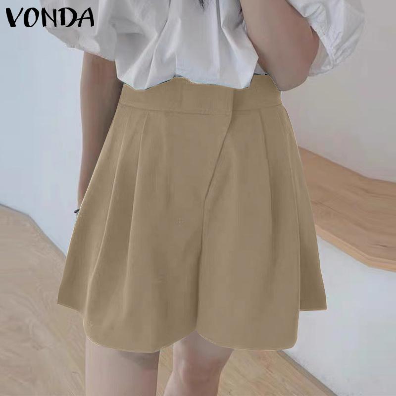VONDA S-5XL женские летние шорты с высокой талией, однотонные повседневные шорты трапециевидной формы
VONDA S-5XL женские летние шорты с высокой талией, однотонные повседневные шорты трапециевидной формы