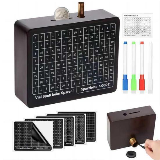 Деревянная копилка с наклейкой-маркером для номера цели, большой емкостью, копилка для монет, контейнер для денег, для детей и взрослых, кейс для решения проблемы экономии денег 
Деревянная копилка с наклейкой-маркером для номера цели, большой емкостью, копилка для монет, контейнер для денег, для детей и взрослых, кейс для решения проблемы экономии денег