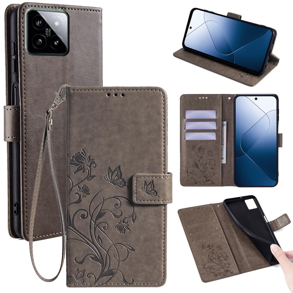 Для Xiaomi 14 Оптовый чехол Кожаный чехол-кошелек с бабочкой и цветком Grey
Для Xiaomi 14 Оптовый чехол Кожаный чехол-кошелек с бабочкой и цветком Grey