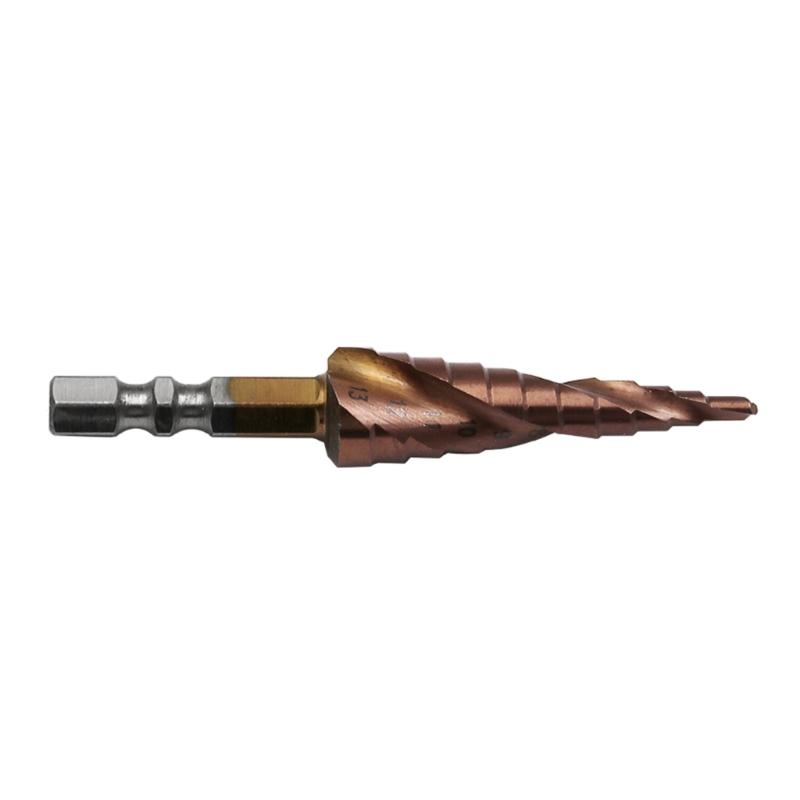 M35 Cobalt Step Drill Bit 1/4 Inch Hexagon Shank Double-edged Spiral Groove Step Drill 3-13mm Cobalt Coating Hole Saw 1
M35 Cobalt Step Drill Bit 1/4 Inch Hexagon Shank Double-edged Spiral Groove Step Drill 3-13mm Cobalt Coating Hole Saw 1