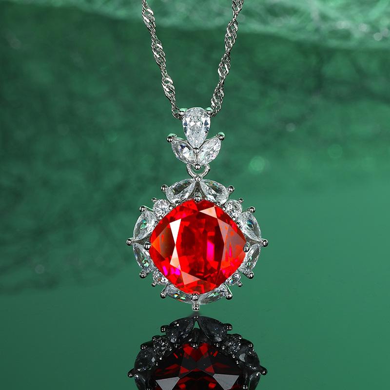 European & American Style s925 Sterling Silver Ruby Pendant TikTok Live Women s Necklace красный/рубиновый
European & American Style s925 Sterling Silver Ruby Pendant TikTok Live Women s Necklace красный/рубиновый