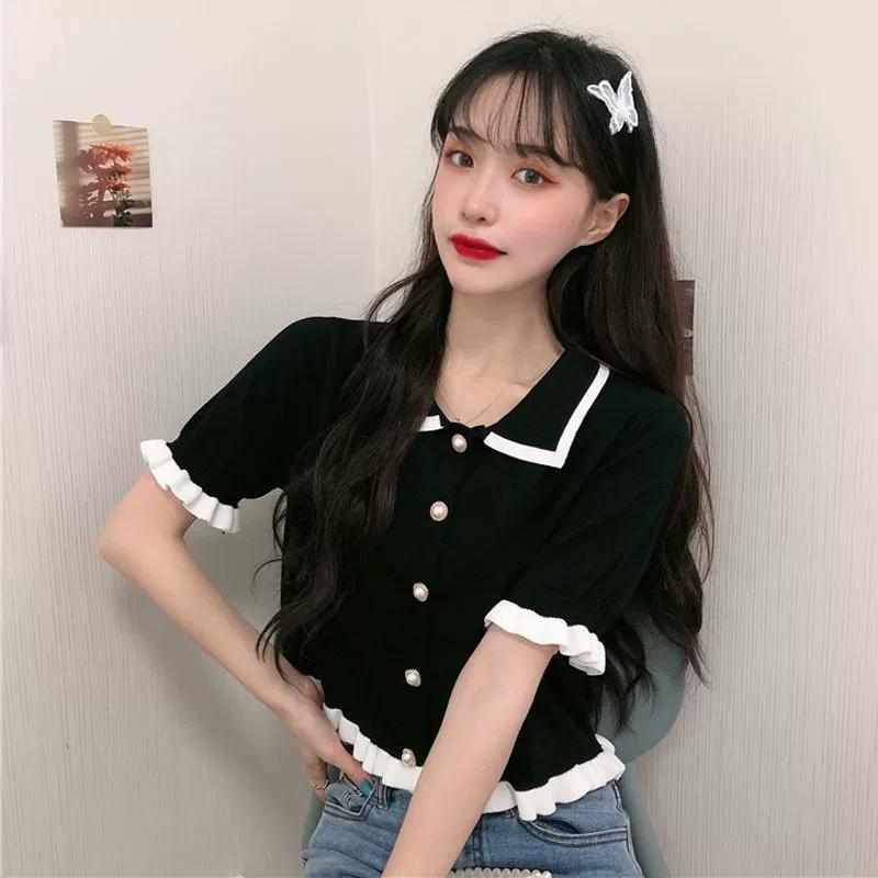Women s Stylish Clothing Knitting Button Short Tops Tees Patchwork Striped Jacket Girls Y2k Clothing Korean Sweater Short Shirt One Size чорний
Women s Stylish Clothing Knitting Button Short Tops Tees Patchwork Striped Jacket Girls Y2k Clothing Korean Sweater Short Shirt One Size чорний