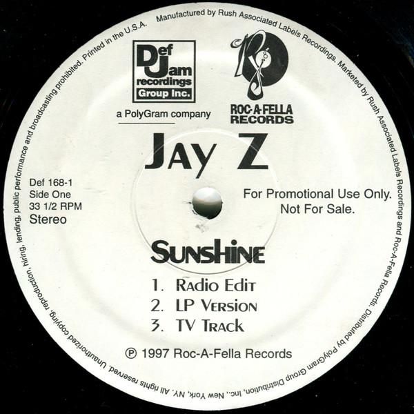 12inch Record JAY Z Sunshine DEF1681 RocAFella Rec 1997 US Rap HipHopRB Used
12inch Record JAY Z Sunshine DEF1681 RocAFella Rec 1997 US Rap HipHopRB Used