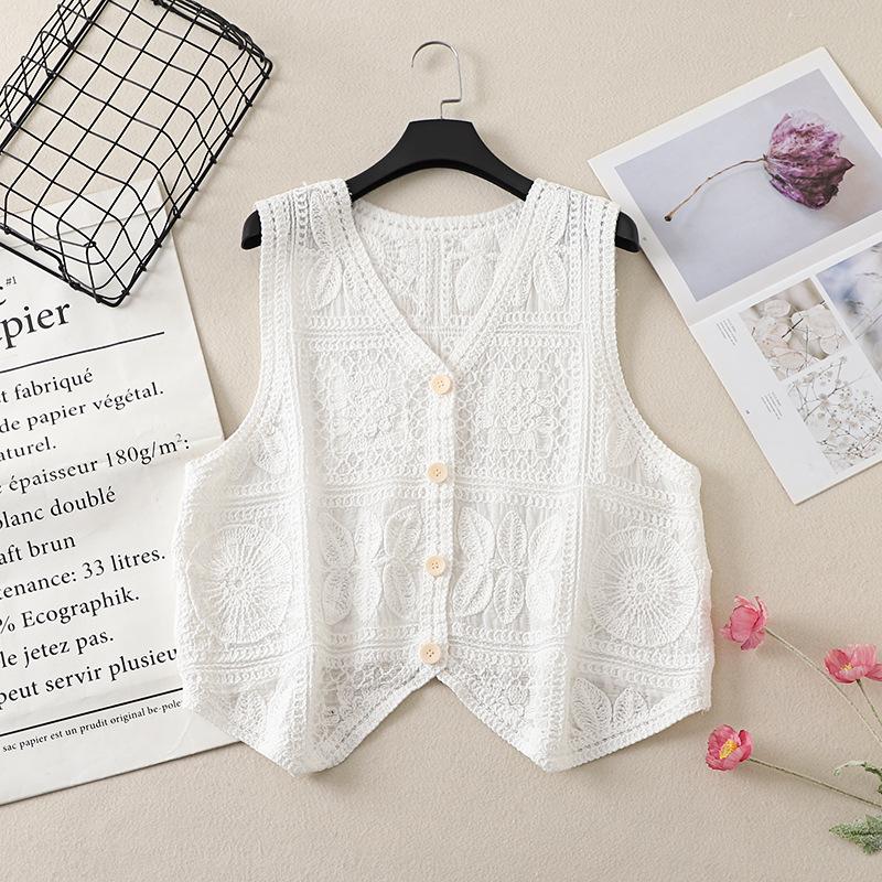 Real shot V-neck sleeveless hollowed-out knitted vest for women, spring new design crochet top trendy One size fits all белый
Real shot V-neck sleeveless hollowed-out knitted vest for women, spring new design crochet top trendy One size fits all белый