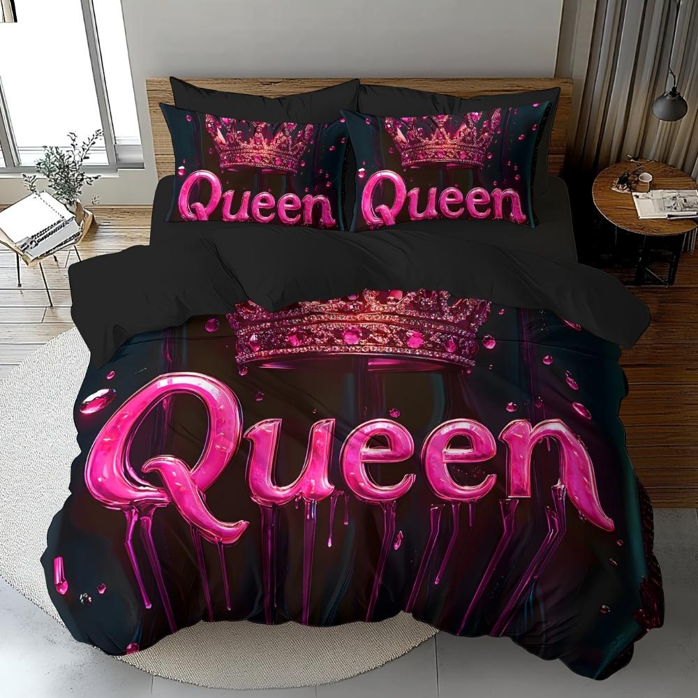 3pcs Bedding Set Pink Queen Crown 3D Print Cozy Duvet Cover King Queen Twin Size Birthday Gift for Adult Girl Bedroom Decoration EU Single 135x200cm
3pcs Bedding Set Pink Queen Crown 3D Print Cozy Duvet Cover King Queen Twin Size Birthday Gift for Adult Girl Bedroom Decoration EU Single 135x200cm