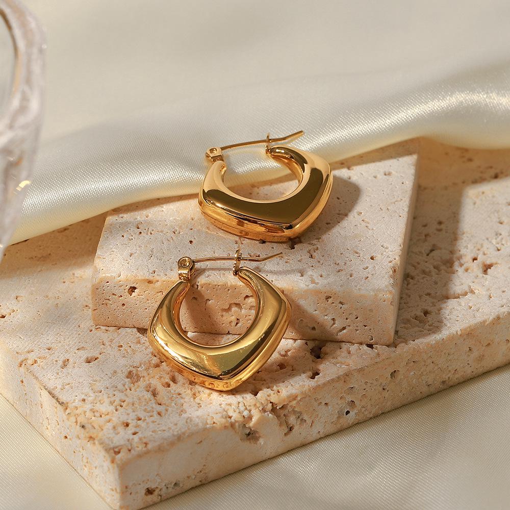 18K Gold-Plated Geometric Rhombus Drop Earrings - European and American INS Style, Stainless Steel Jewelry for Women
18K Gold-Plated Geometric Rhombus Drop Earrings - European and American INS Style, Stainless Steel Jewelry for Women