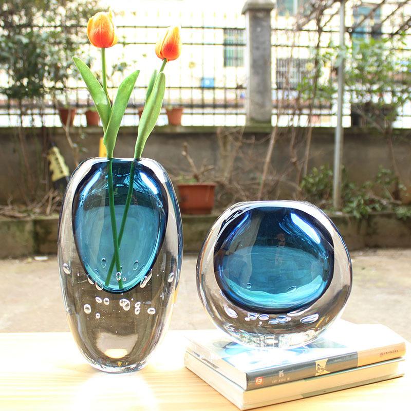 Blue Transparent Crystal Glass Vase Thick Glass Hydroponics Terrarium Flower Arrangement Accessories Home Decoration Flower Pot
Blue Transparent Crystal Glass Vase Thick Glass Hydroponics Terrarium Flower Arrangement Accessories Home Decoration Flower Pot