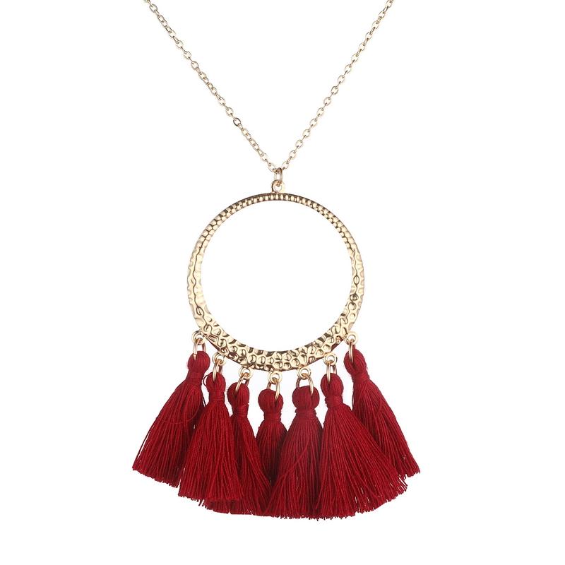 LOVBEAFAS Fashion Zircon Long Tassel Necklace For Women Gold Color Round Circle Boho Vintage Statement Fringe Bohemian Necklace винный
LOVBEAFAS Fashion Zircon Long Tassel Necklace For Women Gold Color Round Circle Boho Vintage Statement Fringe Bohemian Necklace винный
