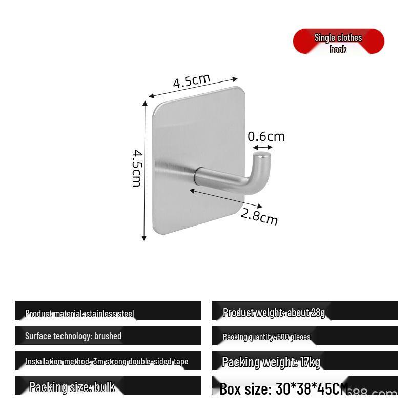 Stainless Steel Wall-Mounted Black Adhesive Hook for Kitchen, Bathroom, and Coat Hanger
Stainless Steel Wall-Mounted Black Adhesive Hook for Kitchen, Bathroom, and Coat Hanger