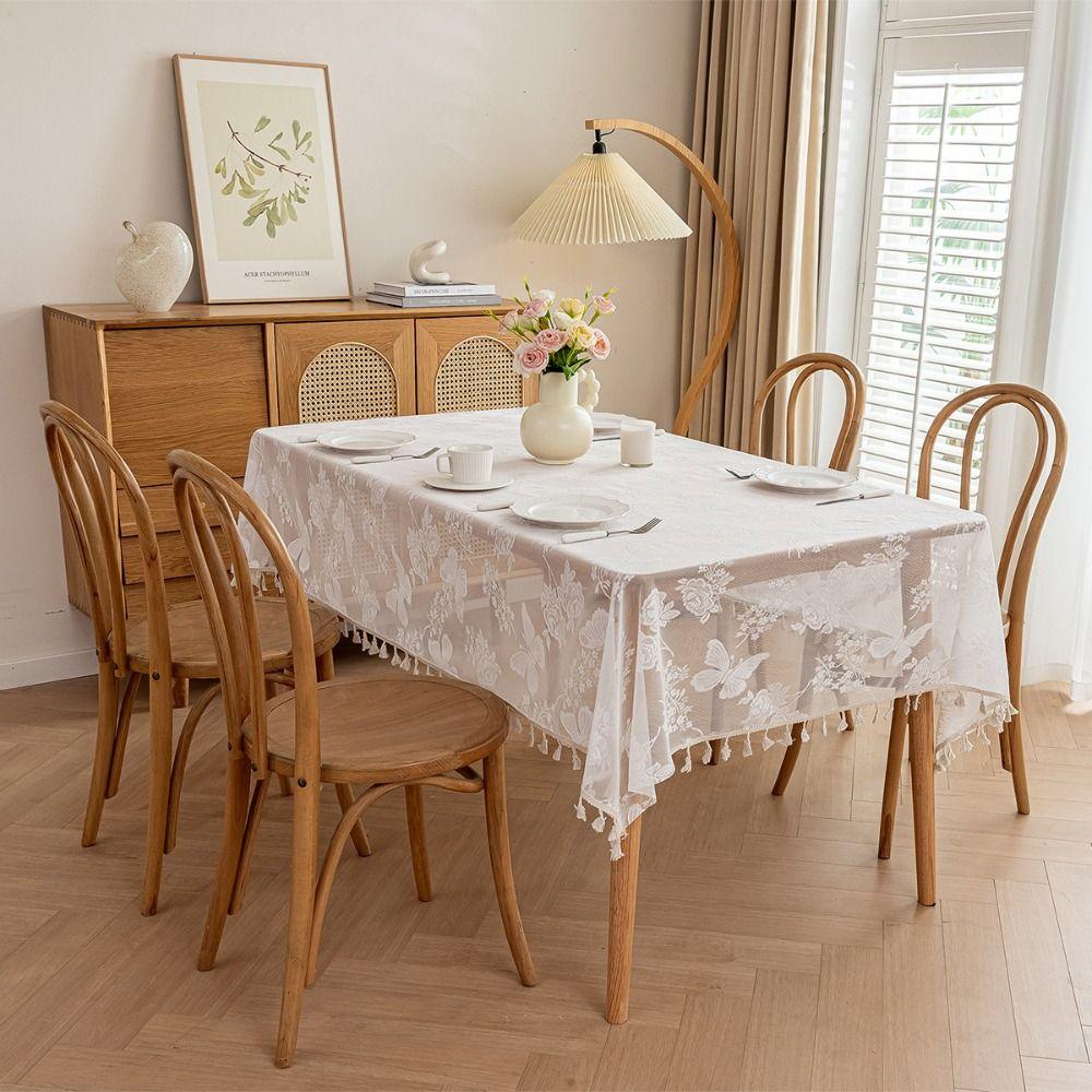 Translucent White Lace Tablecloth Flower Butterfly Patterned Table Decor Cloth Table Decorations 100*140CM
Translucent White Lace Tablecloth Flower Butterfly Patterned Table Decor Cloth Table Decorations 100*140CM
