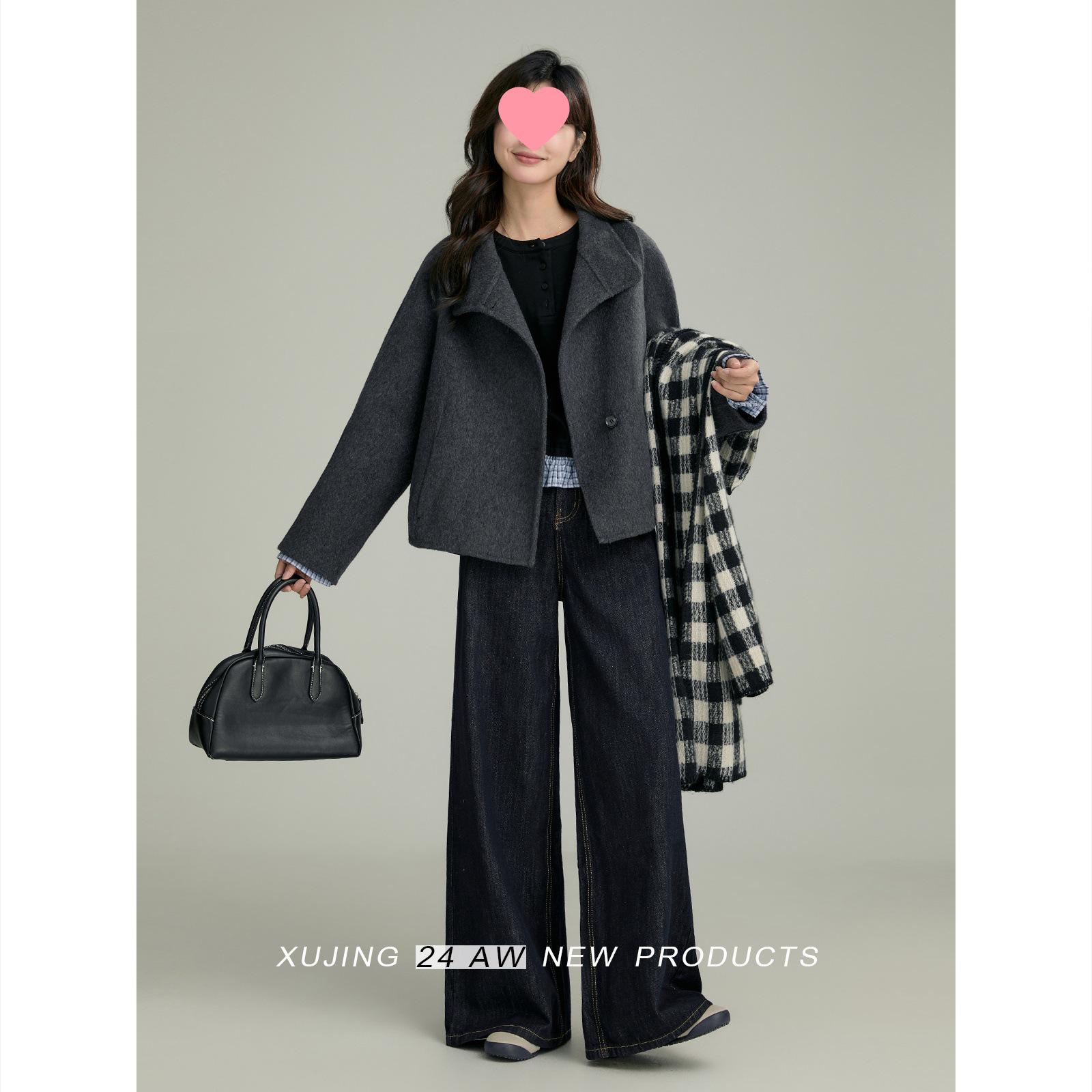 2024 Petite Women s High-Grade Double-Sided Cashmere Wool Coat in Black/Apricot, Short, for Autumn/Winter Small
2024 Petite Women s High-Grade Double-Sided Cashmere Wool Coat in Black/Apricot, Short, for Autumn/Winter Small