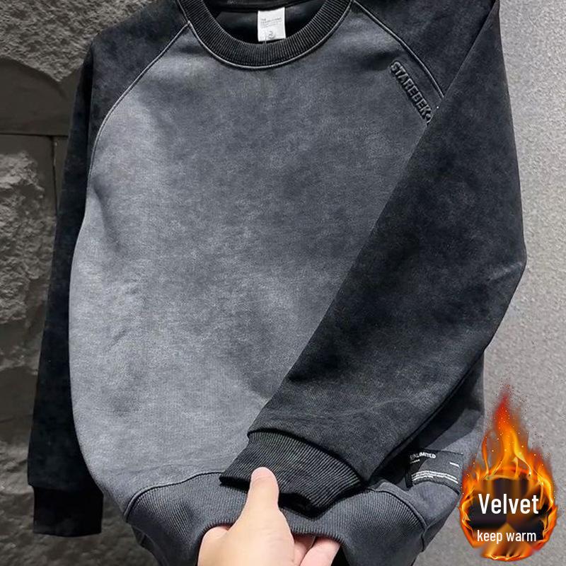 Men s Korean Tie-Dye Raglan Sleeve Hoodie - Velvet Color Block, Round Neck, Casual Mature Style. M темно-сірий
Men s Korean Tie-Dye Raglan Sleeve Hoodie - Velvet Color Block, Round Neck, Casual Mature Style. M темно-сірий