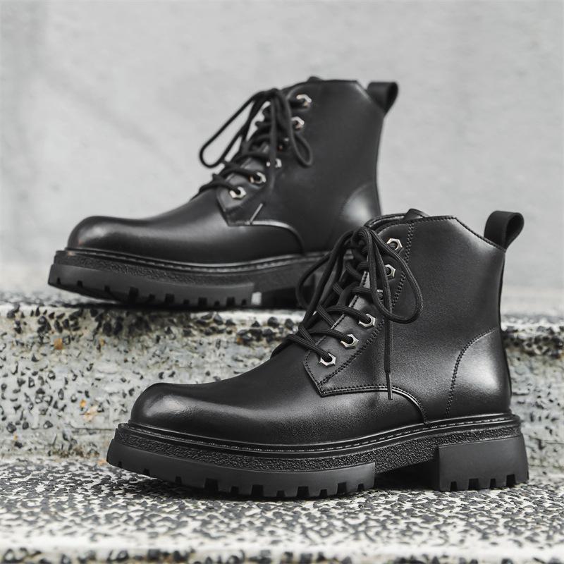 Martin boots men s spring new British style platform heightening leather shoes medium locomotive boots 25008-J 38
Martin boots men s spring new British style platform heightening leather shoes medium locomotive boots 25008-J 38