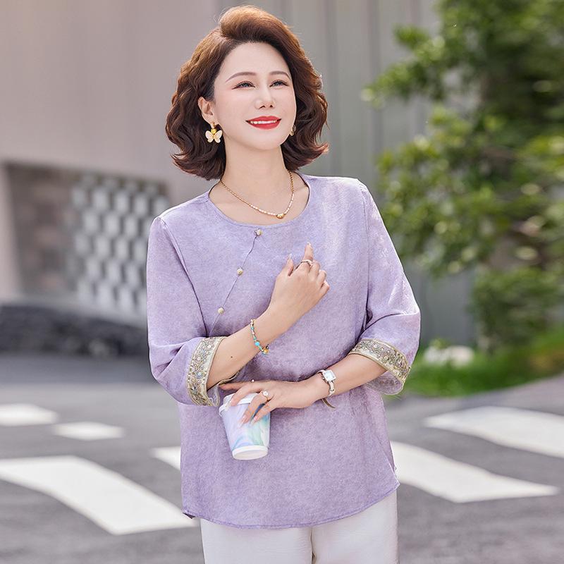 2025 Women s Chinese Style Round Neck 3/4 Sleeve Cool Shirt for Middle-aged and Elderly 2XL (100-115 lbs)
2025 Women s Chinese Style Round Neck 3/4 Sleeve Cool Shirt for Middle-aged and Elderly 2XL (100-115 lbs)