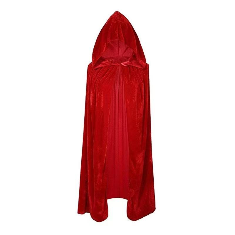 Halloween cape black adult cape vampire costume wizard demon reaper hooded gold velvet cape red 110CM
Halloween cape black adult cape vampire costume wizard demon reaper hooded gold velvet cape red 110CM