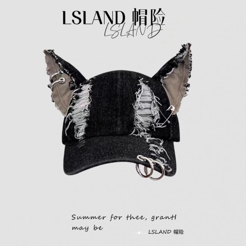 Designer y2k Wasteland-style personalized denim baseball cap with iron rings and holes, women s street-style cap with 3D ears M(56-58cm) чорний
Designer y2k Wasteland-style personalized denim baseball cap with iron rings and holes, women s street-style cap with 3D ears M(56-58cm) чорний