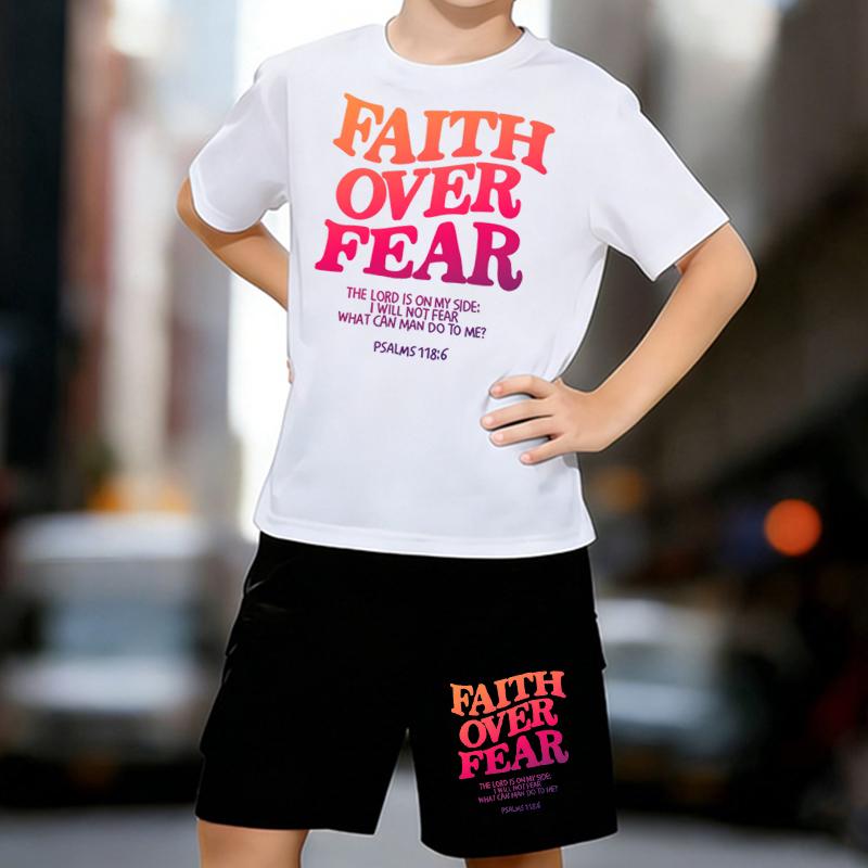 Boys 2 Piece Faith Over Fear Print Outfit, Short Sleeve T-Shirt and Shorts Set for Kids Age 5-14, Black and White Sporty Casual Summer Clothes 13-14 Years
Boys 2 Piece Faith Over Fear Print Outfit, Short Sleeve T-Shirt and Shorts Set for Kids Age 5-14, Black and White Sporty Casual Summer Clothes 13-14 Years