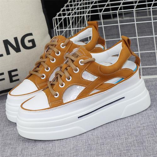 Модные высококачественные 8 см кроссовки на танкетке с платформой, увеличивающие рост, летние женские весенне-осенние полые кроссовки, сандалии 40 жёлтый
Модные высококачественные 8 см кроссовки на танкетке с платформой, увеличивающие рост, летние женские весенне-осенние полые кроссовки, сандалии 40 жёлтый