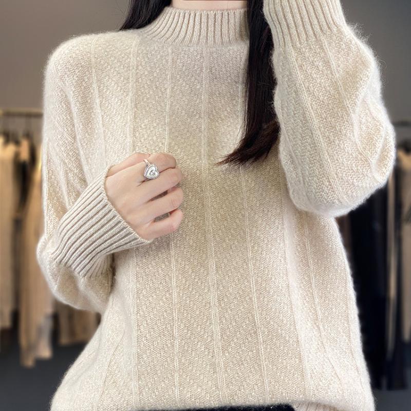 Fully Hollow Half-high Neck Sweater for Women In Autumn and Winter Pullover Base Shirt Skin-friendly and Warm Knitted Long-sleeved Sweater XL
Fully Hollow Half-high Neck Sweater for Women In Autumn and Winter Pullover Base Shirt Skin-friendly and Warm Knitted Long-sleeved Sweater XL