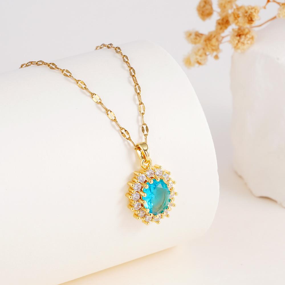 Luxury Colorful Oval Zircon Pendant Necklace Stud Earrings Adjustable Rings for Women Classic Simple Party Wedding Jewelry Set
Luxury Colorful Oval Zircon Pendant Necklace Stud Earrings Adjustable Rings for Women Classic Simple Party Wedding Jewelry Set