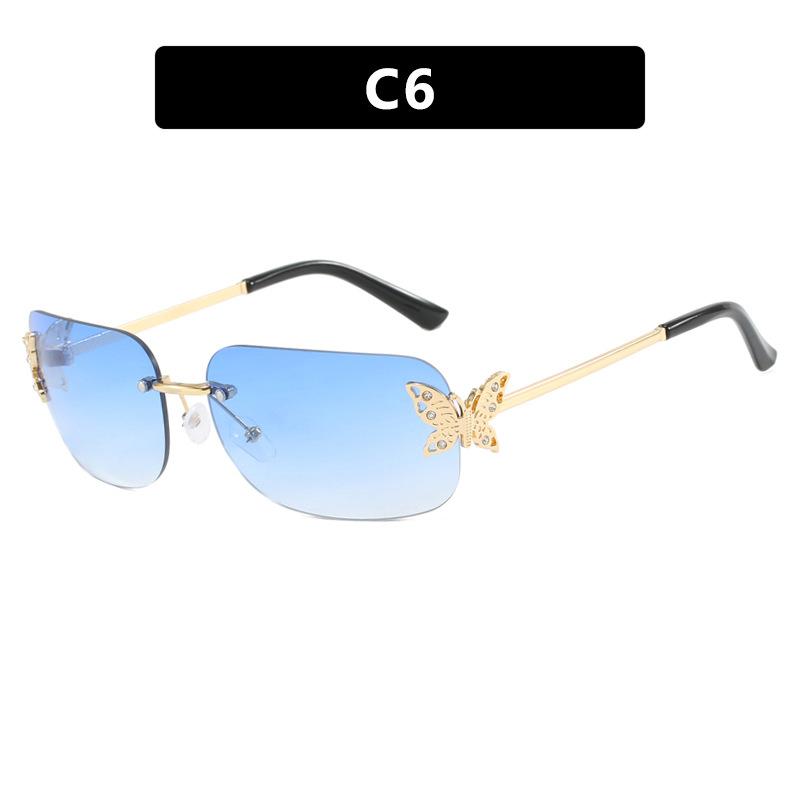 Солнцезащитные очки-бабочки для женщин, прямоугольные Y2K, винтажные солнцезащитные очки без оправы, очки из анти-УФ-сплава, UV400 синий
Солнцезащитные очки-бабочки для женщин, прямоугольные Y2K, винтажные солнцезащитные очки без оправы, очки из анти-УФ-сплава, UV400 синий