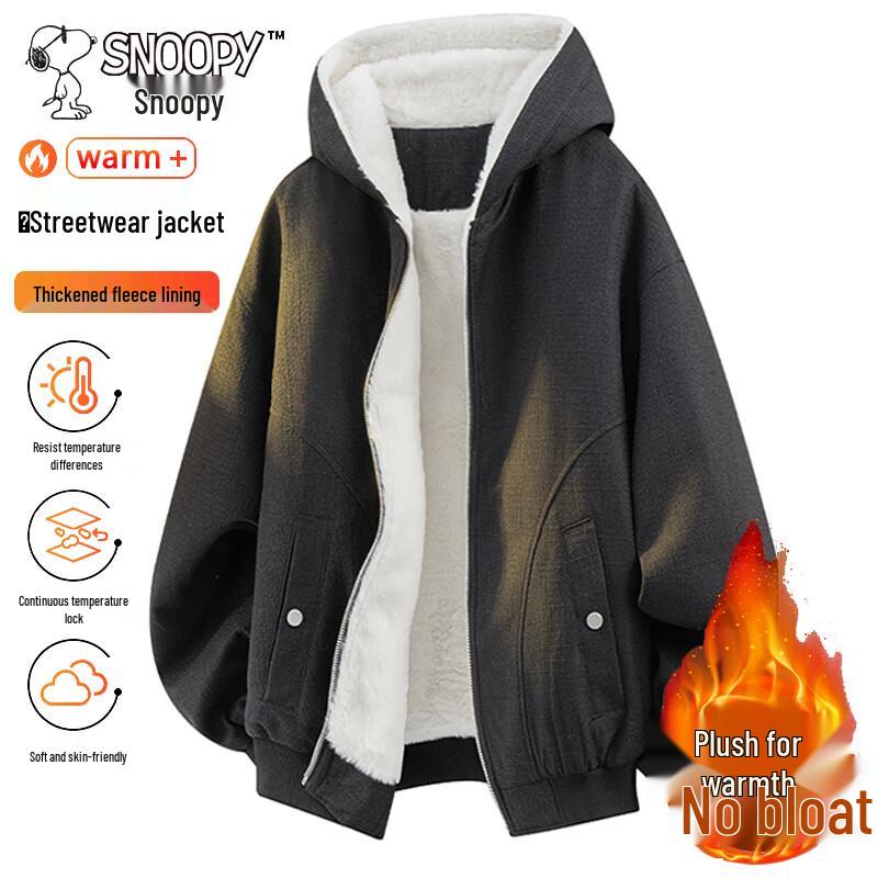 SNOOPY Men s Hooded Plush Lined Winter Jacket M
SNOOPY Men s Hooded Plush Lined Winter Jacket M