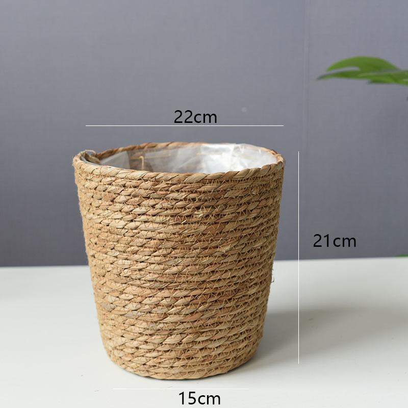 Straw woven thickened plant basket flowerpot jacket home living room rattan bamboo basket seaweed rope handmade flower basket Mouth 22*height 21*bottom 15cm
Straw woven thickened plant basket flowerpot jacket home living room rattan bamboo basket seaweed rope handmade flower basket Mouth 22*height 21*bottom 15cm