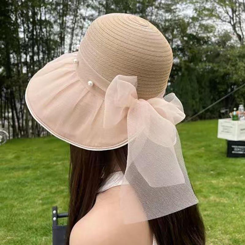 Hat for Women 2025 New Arrival Fashion Fashionable Bow Pearl Mesh Big Brim Sun Protection Hat Elegance Make Face Look Smaller Split-khakis Free size (56-58cm)
Hat for Women 2025 New Arrival Fashion Fashionable Bow Pearl Mesh Big Brim Sun Protection Hat Elegance Make Face Look Smaller Split-khakis Free size (56-58cm)