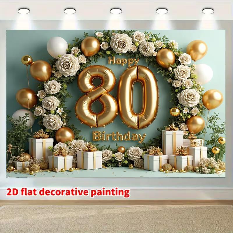 2D 80th Birthday Backdrop, Mint Green & Gold Floral Party Photography Background Cloth 47.2x31.5inch/120*80cm
2D 80th Birthday Backdrop, Mint Green & Gold Floral Party Photography Background Cloth 47.2x31.5inch/120*80cm