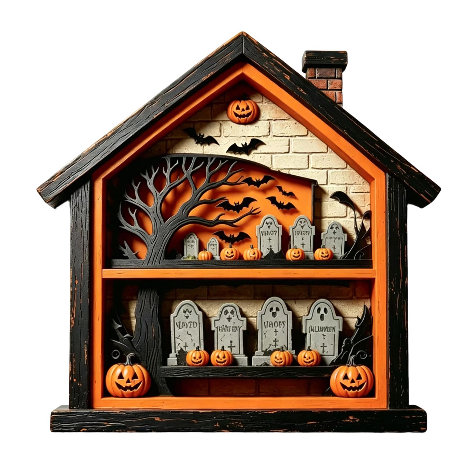 Wooden Halloween Desktop Decoration Haunted House Design with Tombstone and Pumpkin Display for Seasonal Home Accent Indoor Use One Size
Wooden Halloween Desktop Decoration Haunted House Design with Tombstone and Pumpkin Display for Seasonal Home Accent Indoor Use One Size