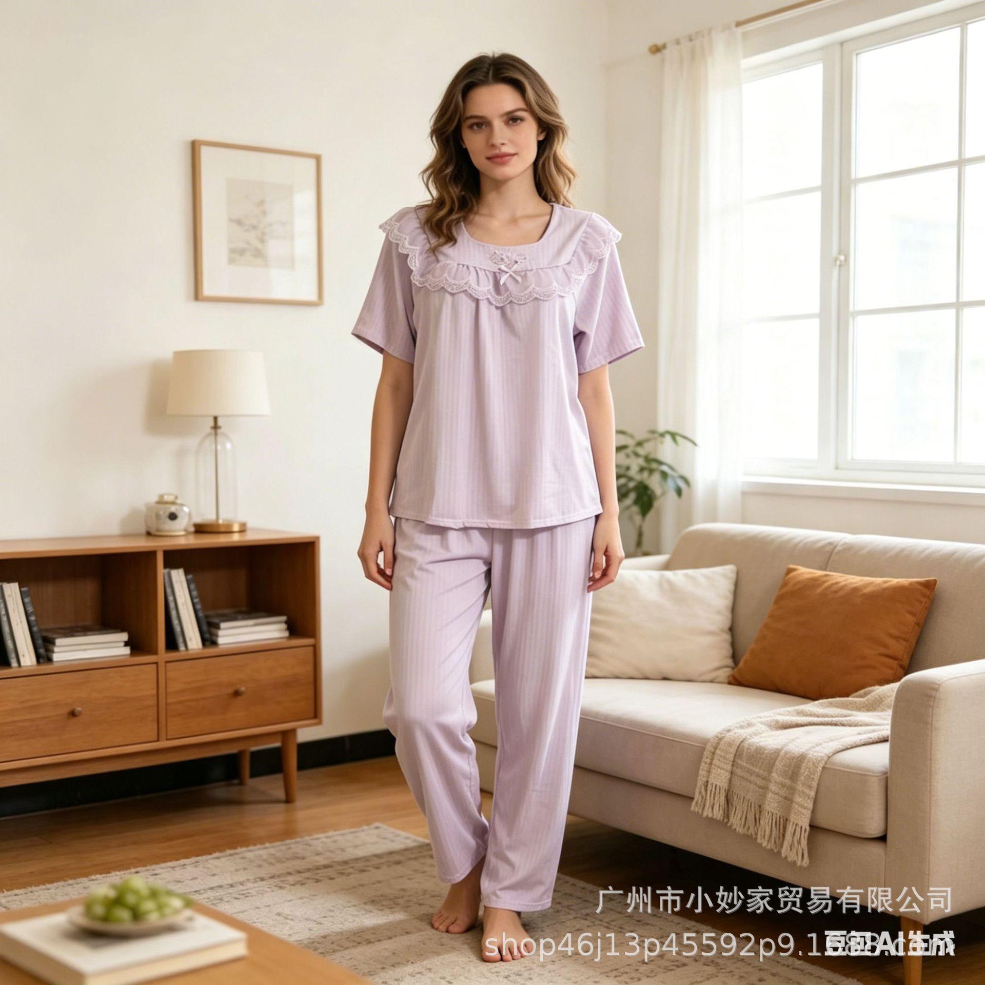 Pajamas Gentle imitation cotton lace splicing short long yellow sweet loungewear One size fits all
Pajamas Gentle imitation cotton lace splicing short long yellow sweet loungewear One size fits all