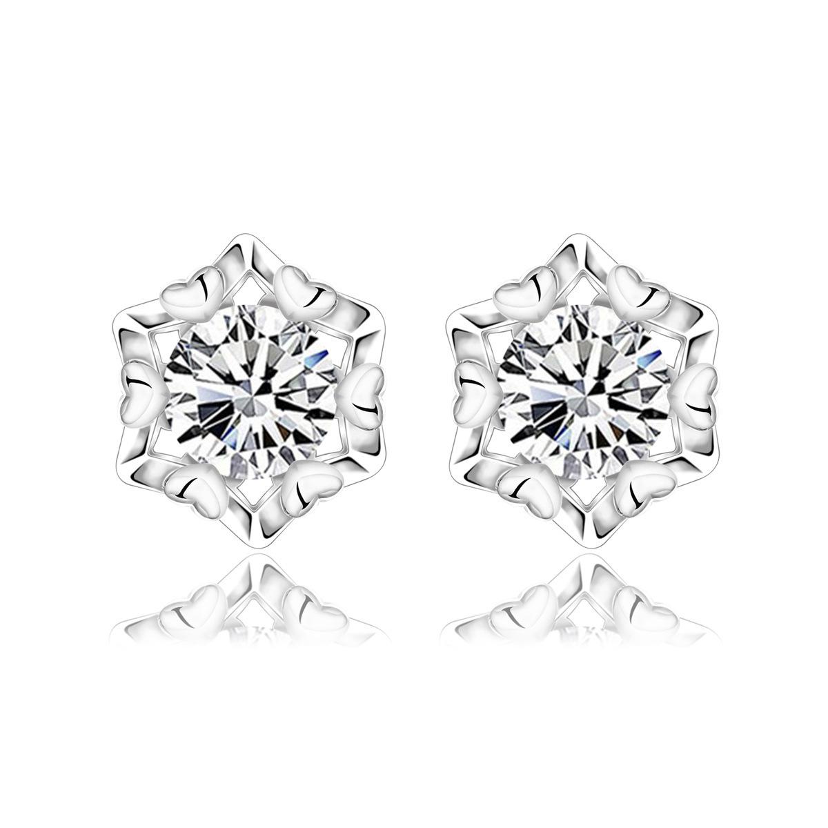 Temperament Girl Boutique Earrings Love Snowflake Earrings Women S Simple 50-Point Zircon Jewelry 925 silver
Temperament Girl Boutique Earrings Love Snowflake Earrings Women S Simple 50-Point Zircon Jewelry 925 silver