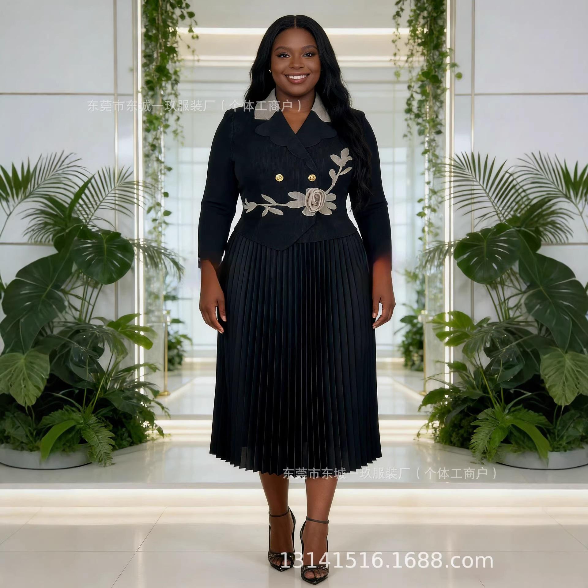 European-American Miyake Pleated Dress: Elegant Suit Collar, Chic Socialite Style, Mid-length Fashion Skirt One Size (Fits 80-200 Jin) чёрный
European-American Miyake Pleated Dress: Elegant Suit Collar, Chic Socialite Style, Mid-length Fashion Skirt One Size (Fits 80-200 Jin) чёрный